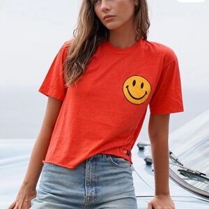 Aviator Nation Bright Red Smiley Tee